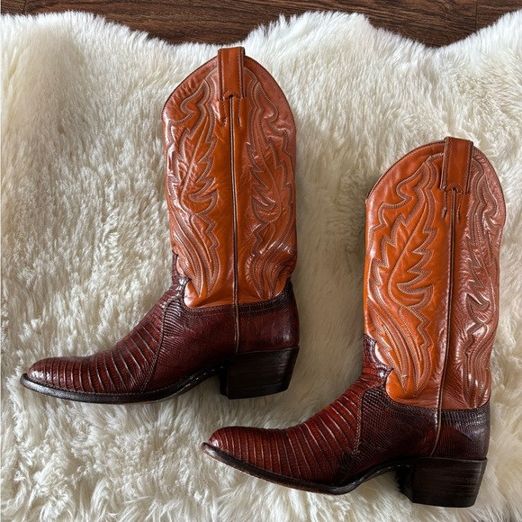 Justin Cowgirl Heeled Leather Exotic Lizard
Stitched Tall Western Boots 7.5 - Picture 8 of 16